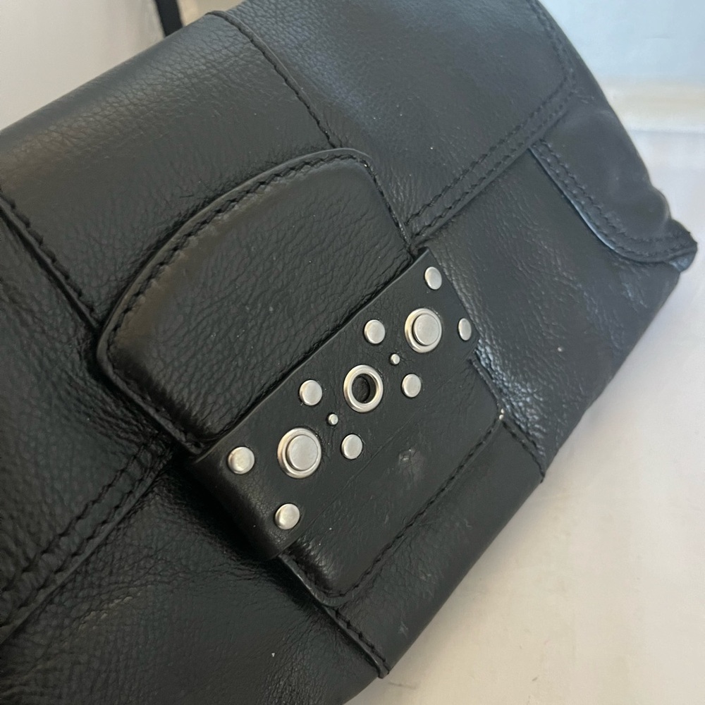Banana Republic leather studded flap clutch purse - Picture 4 of 9